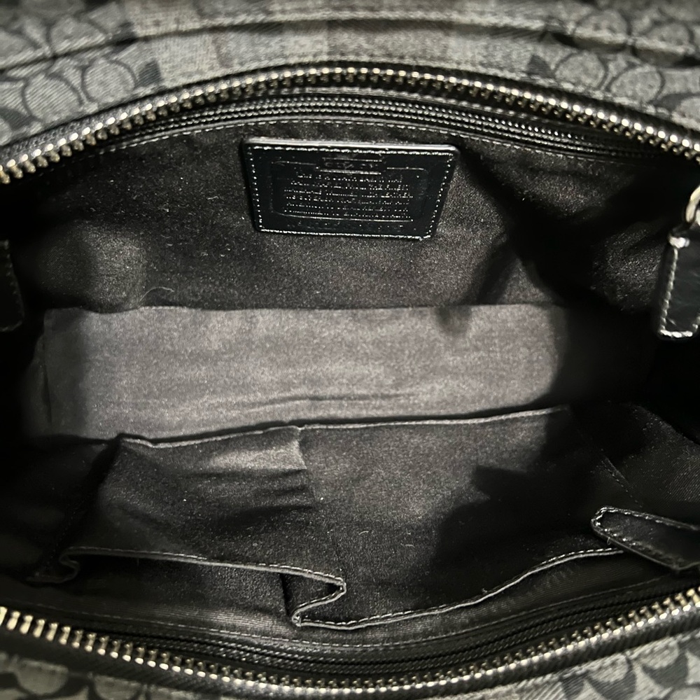 Coach Legacy Signature Striped Candace Carryall Black and Gray Bag - Picture 12 of 14